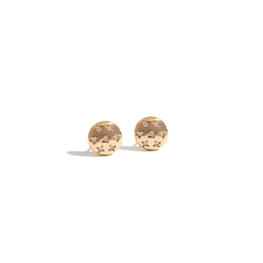 Starburst Disc CZ Stud Earrings for Women