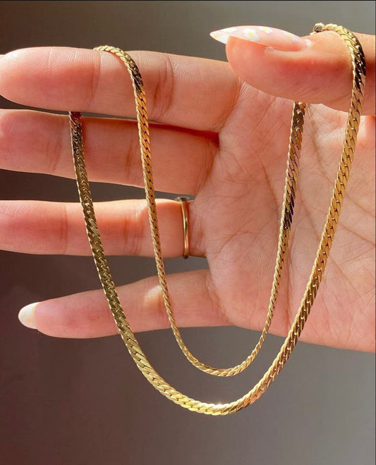18K Gold Cuban Link Chain Necklace | Bold Tarnish Free | Women 2026